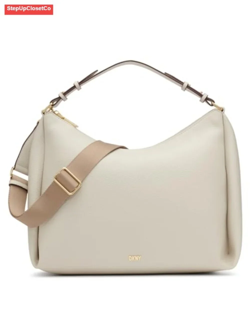 DKNY Hailey Hobo Bag – Polyurethane Shoulder Bag, Zipper Closure, Travel